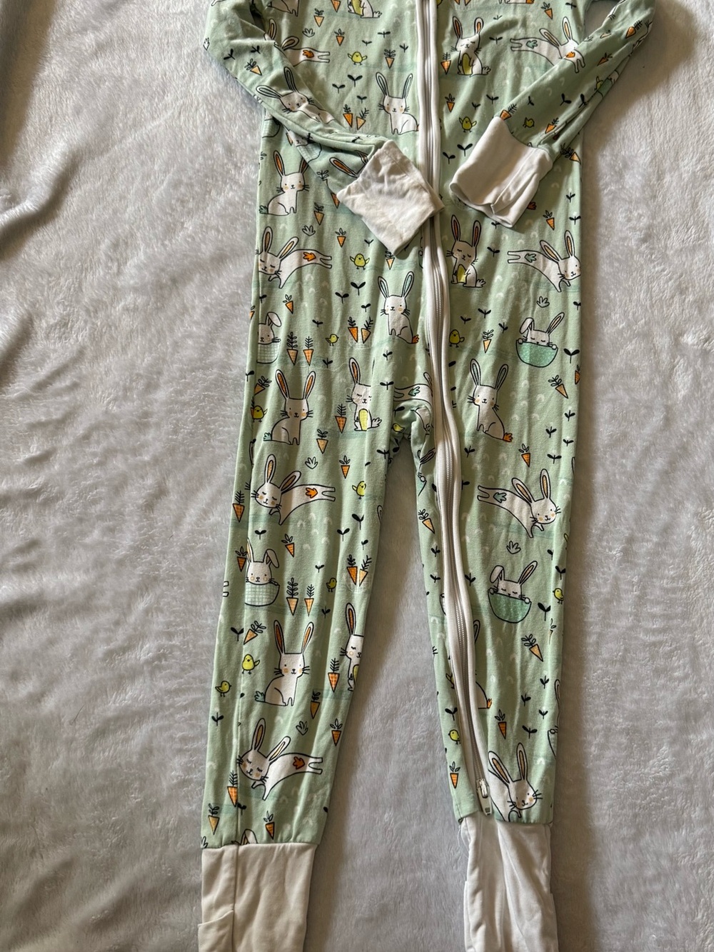Little Sleepies Mint Green Bunny & Carrot Zip Pajamas